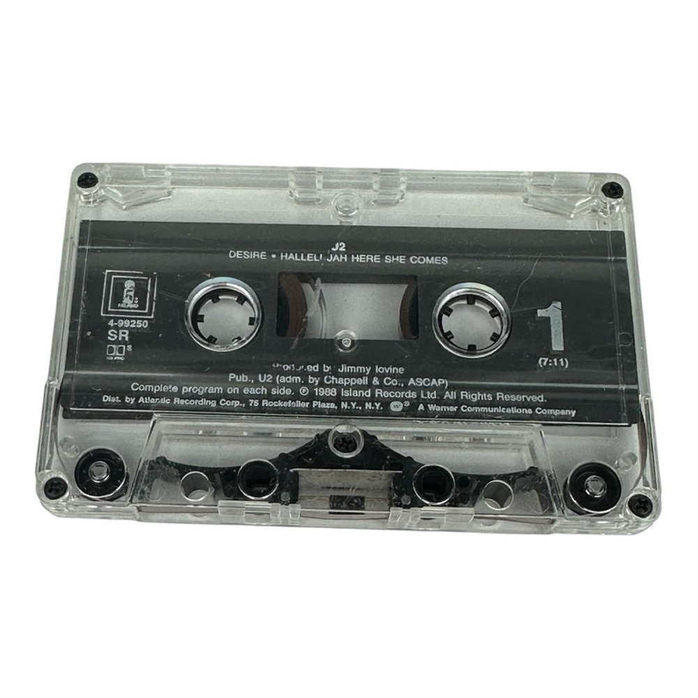 U2 Single Desire Hallelujah Here She Comes Casette Tape 1988
